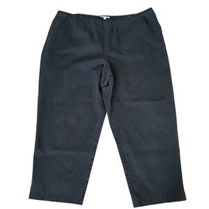 Eileen Fisher Stretch Cotton Cropped Pant Size 1X Black Minimalist Neutral Goth